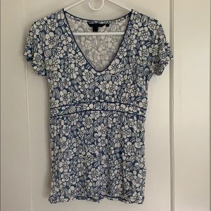 Boden light blue flowered top